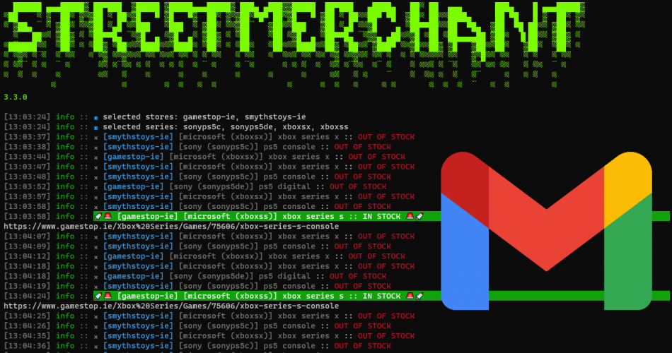 StreetMerchant stock checker running in command prompt