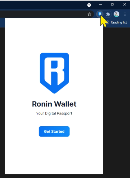 Create Ronin wallet.