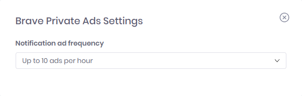 Adjusting notification ad frequency in Brave browser