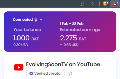 Brave creator verified badge in brave browser